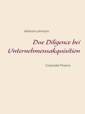cover image of Due Diligence bei Unternehmensakquisition